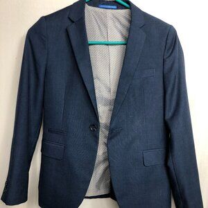 Excellent Quality, Versatile Sports Coat, Navy, Check Pattern, Fully Lined-10/12